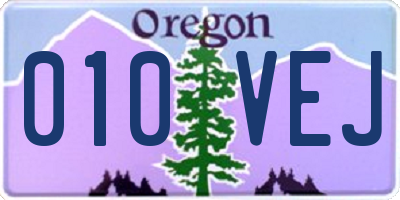 OR license plate 010VEJ