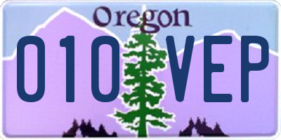 OR license plate 010VEP
