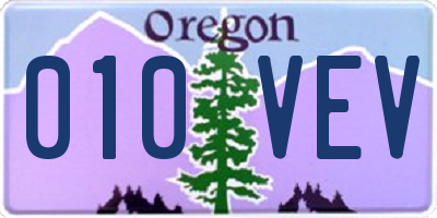 OR license plate 010VEV