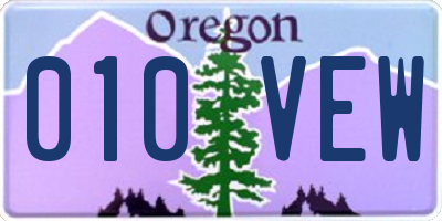 OR license plate 010VEW
