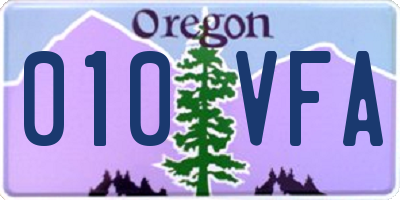 OR license plate 010VFA