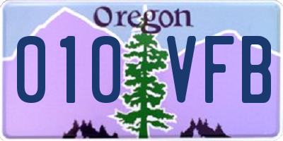 OR license plate 010VFB