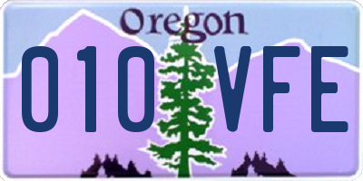 OR license plate 010VFE