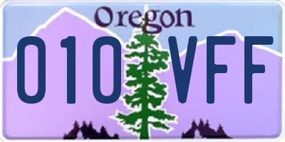 OR license plate 010VFF