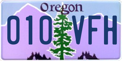 OR license plate 010VFH
