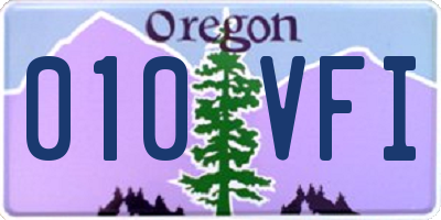 OR license plate 010VFI