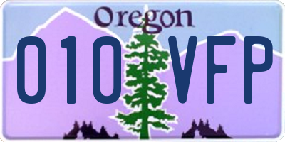 OR license plate 010VFP