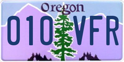 OR license plate 010VFR