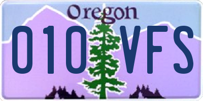 OR license plate 010VFS
