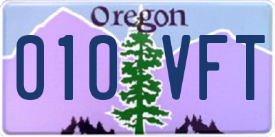 OR license plate 010VFT