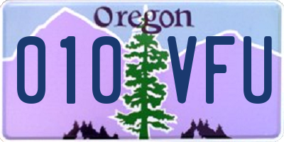 OR license plate 010VFU