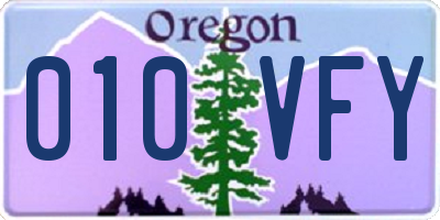 OR license plate 010VFY