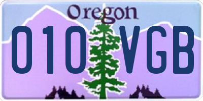 OR license plate 010VGB