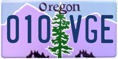 OR license plate 010VGE