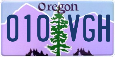 OR license plate 010VGH