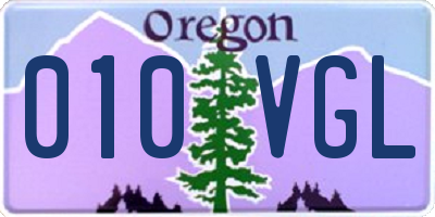 OR license plate 010VGL