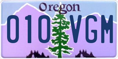 OR license plate 010VGM