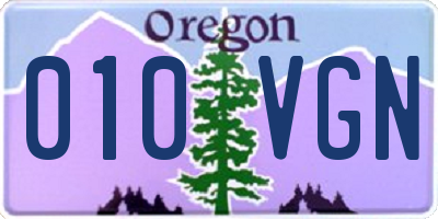 OR license plate 010VGN
