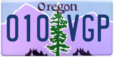 OR license plate 010VGP