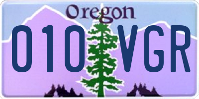 OR license plate 010VGR