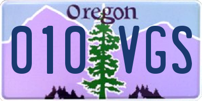OR license plate 010VGS