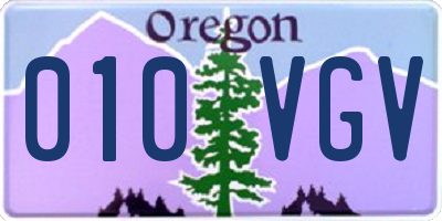 OR license plate 010VGV
