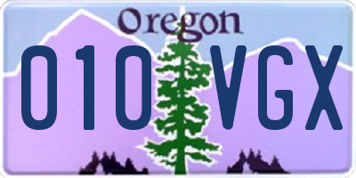 OR license plate 010VGX