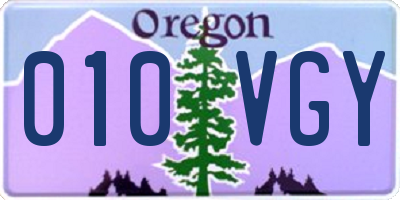 OR license plate 010VGY