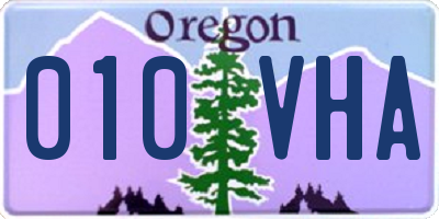 OR license plate 010VHA