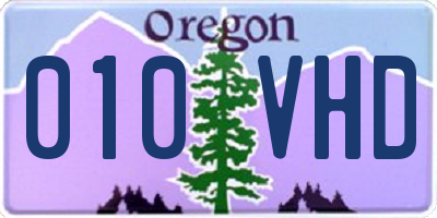 OR license plate 010VHD
