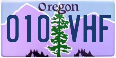 OR license plate 010VHF