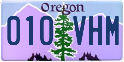 OR license plate 010VHM