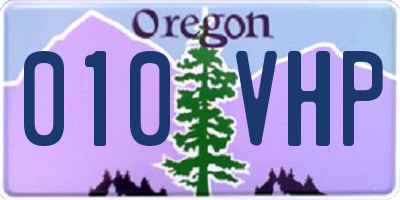 OR license plate 010VHP