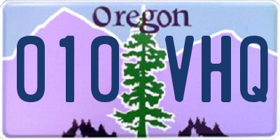 OR license plate 010VHQ