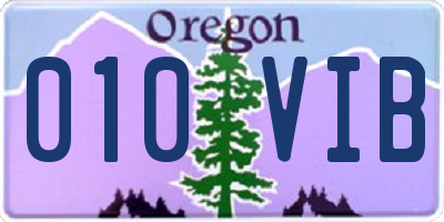OR license plate 010VIB