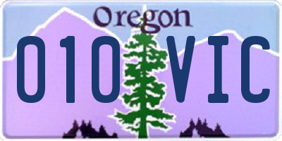 OR license plate 010VIC