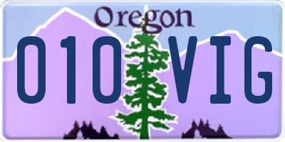 OR license plate 010VIG