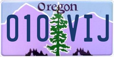 OR license plate 010VIJ