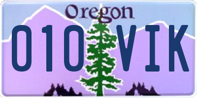 OR license plate 010VIK