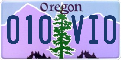 OR license plate 010VIO