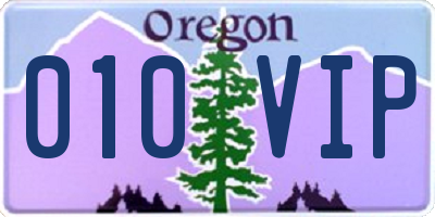 OR license plate 010VIP