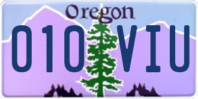 OR license plate 010VIU