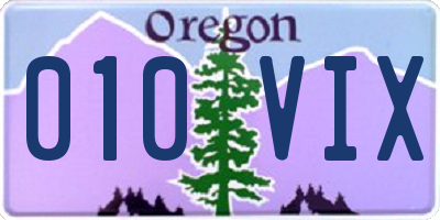 OR license plate 010VIX
