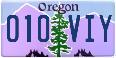 OR license plate 010VIY