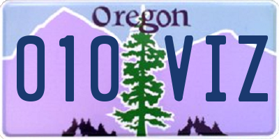 OR license plate 010VIZ