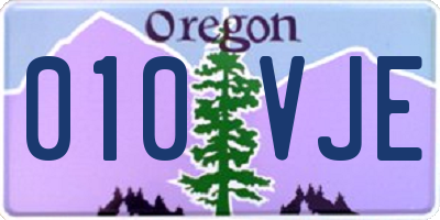 OR license plate 010VJE
