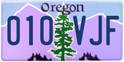 OR license plate 010VJF