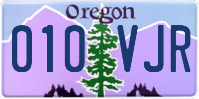 OR license plate 010VJR