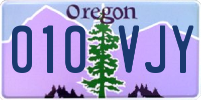 OR license plate 010VJY