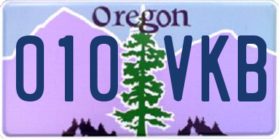 OR license plate 010VKB